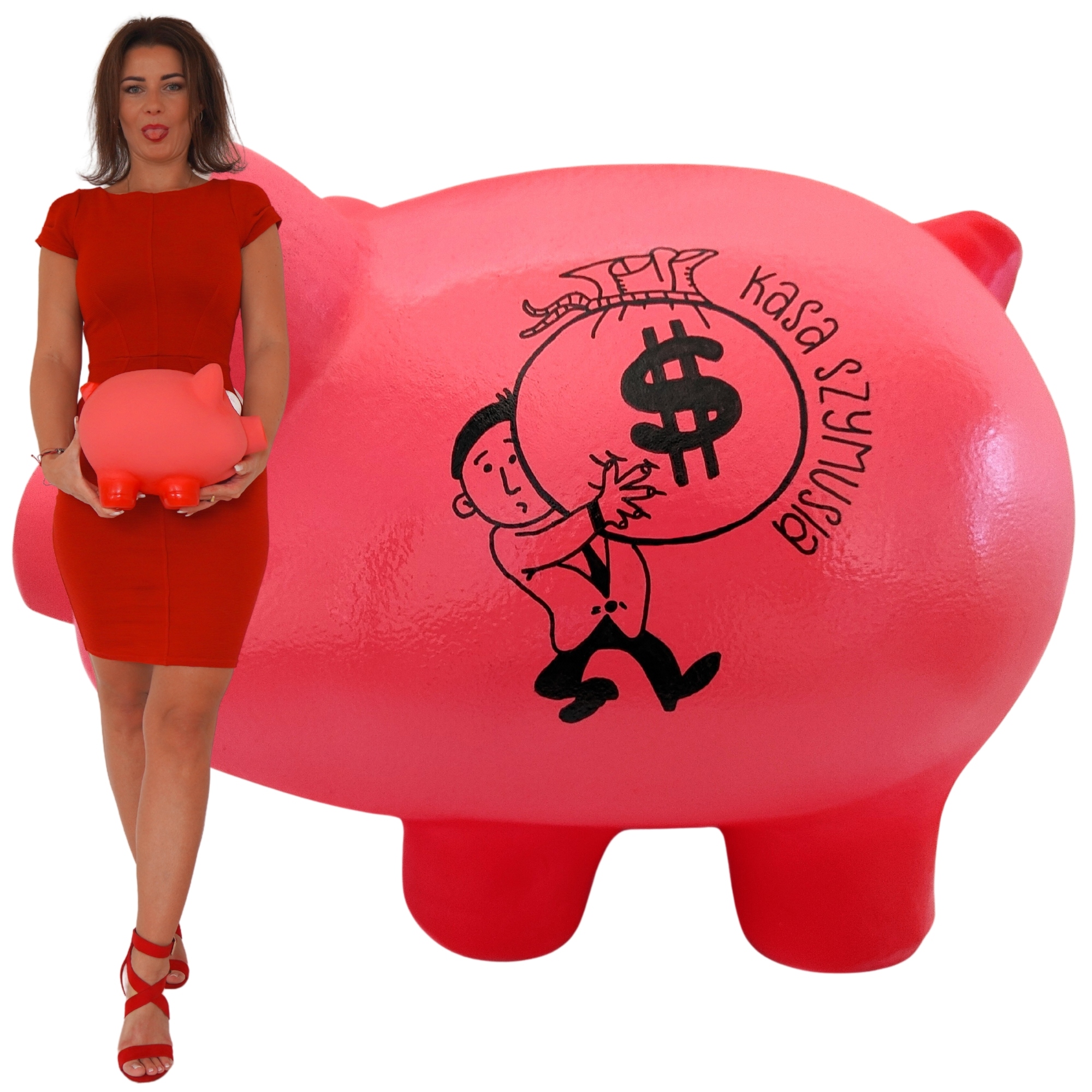 Prasátko Pokladnička Růžová Velká Váš Nápis XXL