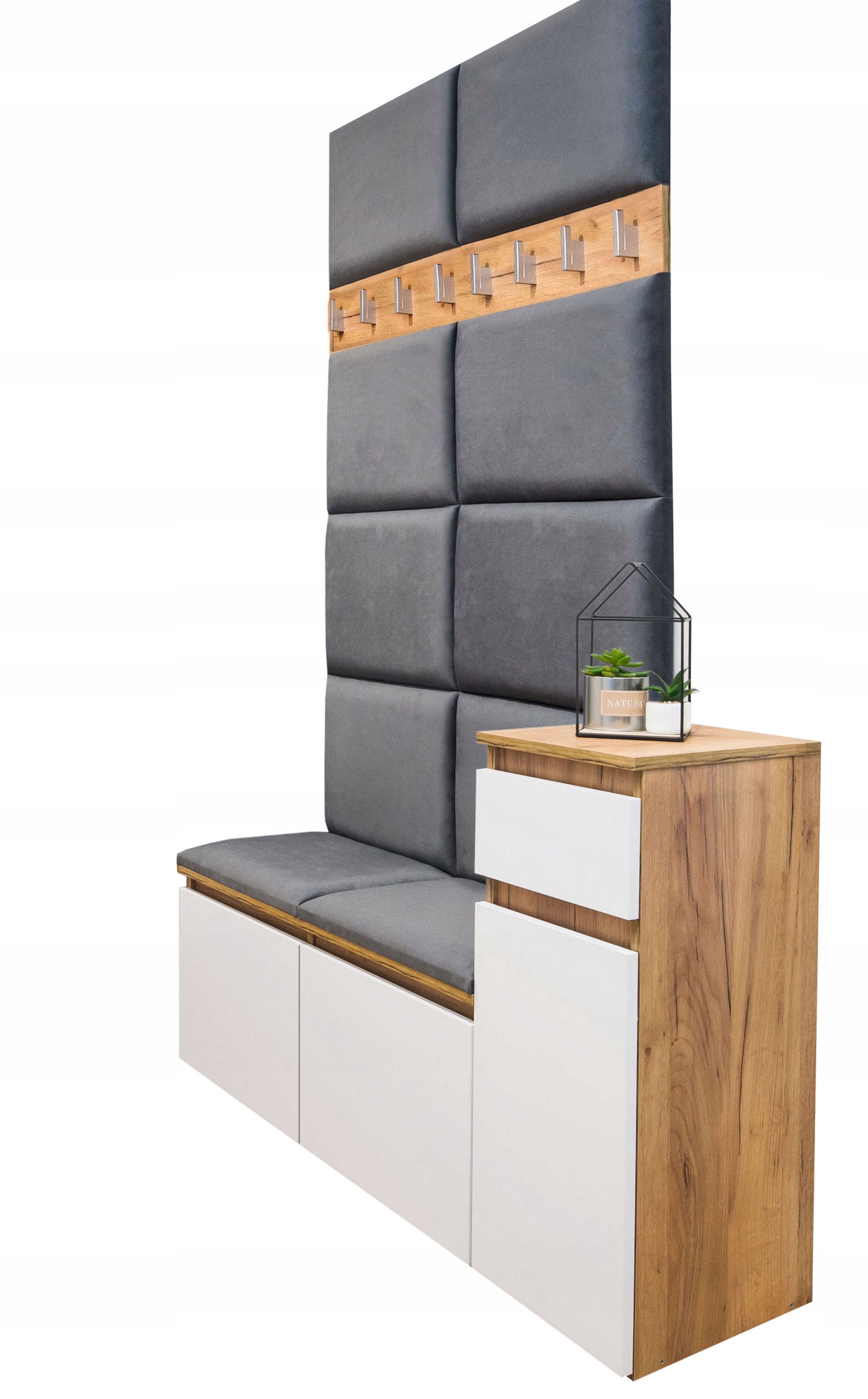 

Szafka Na Buty 100CM Dąb Złoty Szary Zestaw 2P8S