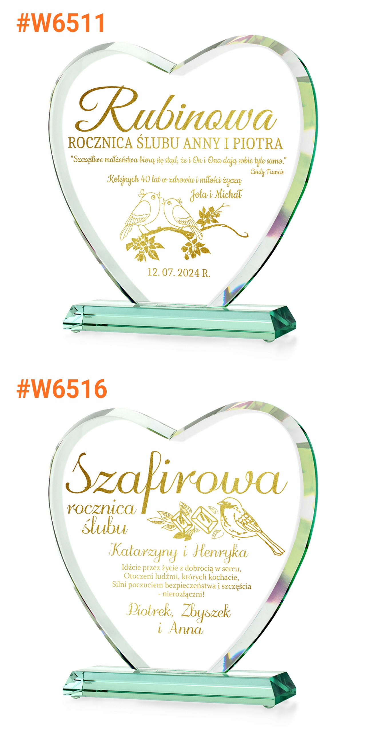 STATUETKA serce PREZENT na ROCZNICĘ ŚLUBU GRAWER EAN (GTIN) 5904181010993