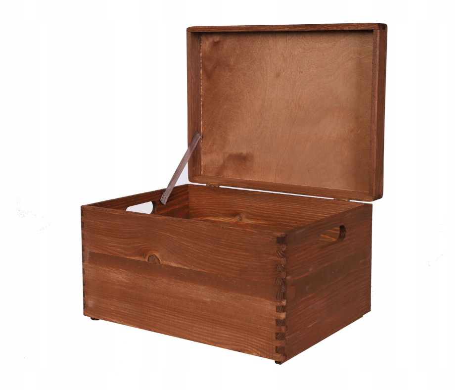 Dřevěná krabička s ručičkami, dřevěná krabička, krabička s víkem 40x30