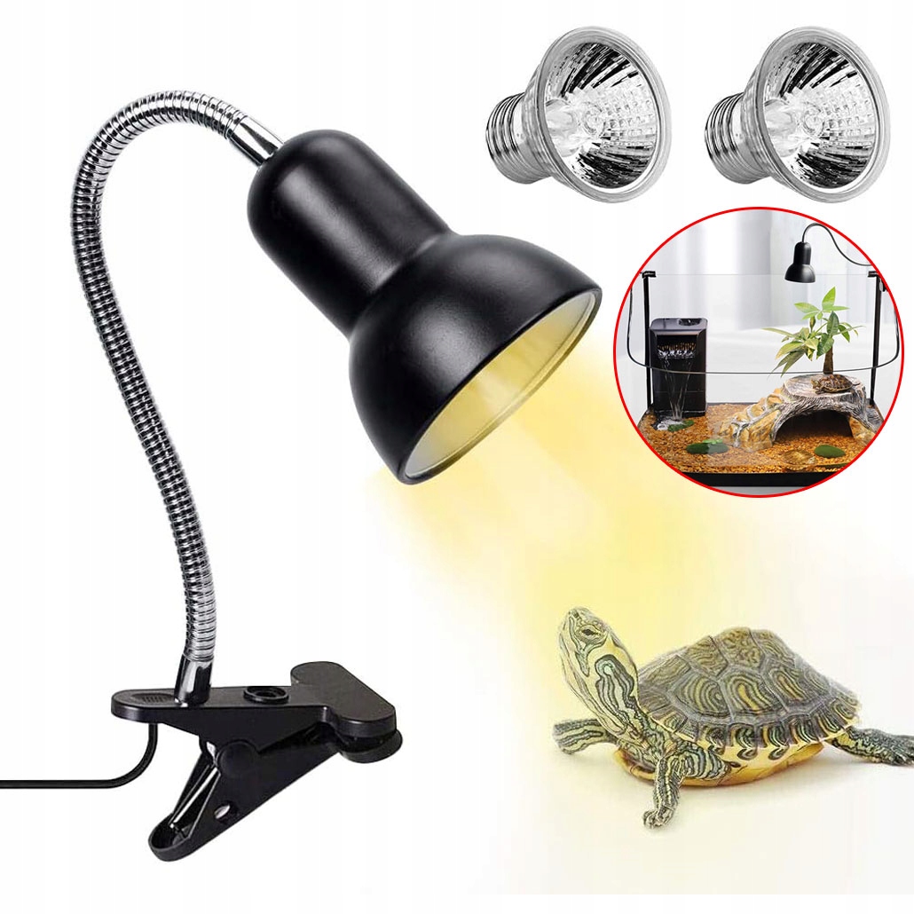 Terarijní Lampa S Uva Uvb Žárovkou Pro Hadí Želvy A 360° Svorkou