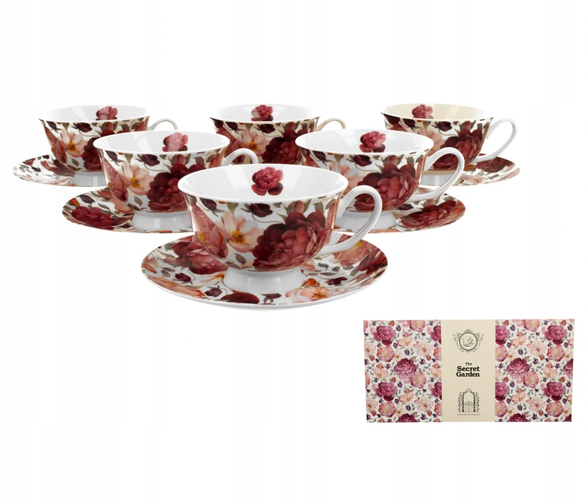 Sada 6 šálok na čaj ruža anglická royal