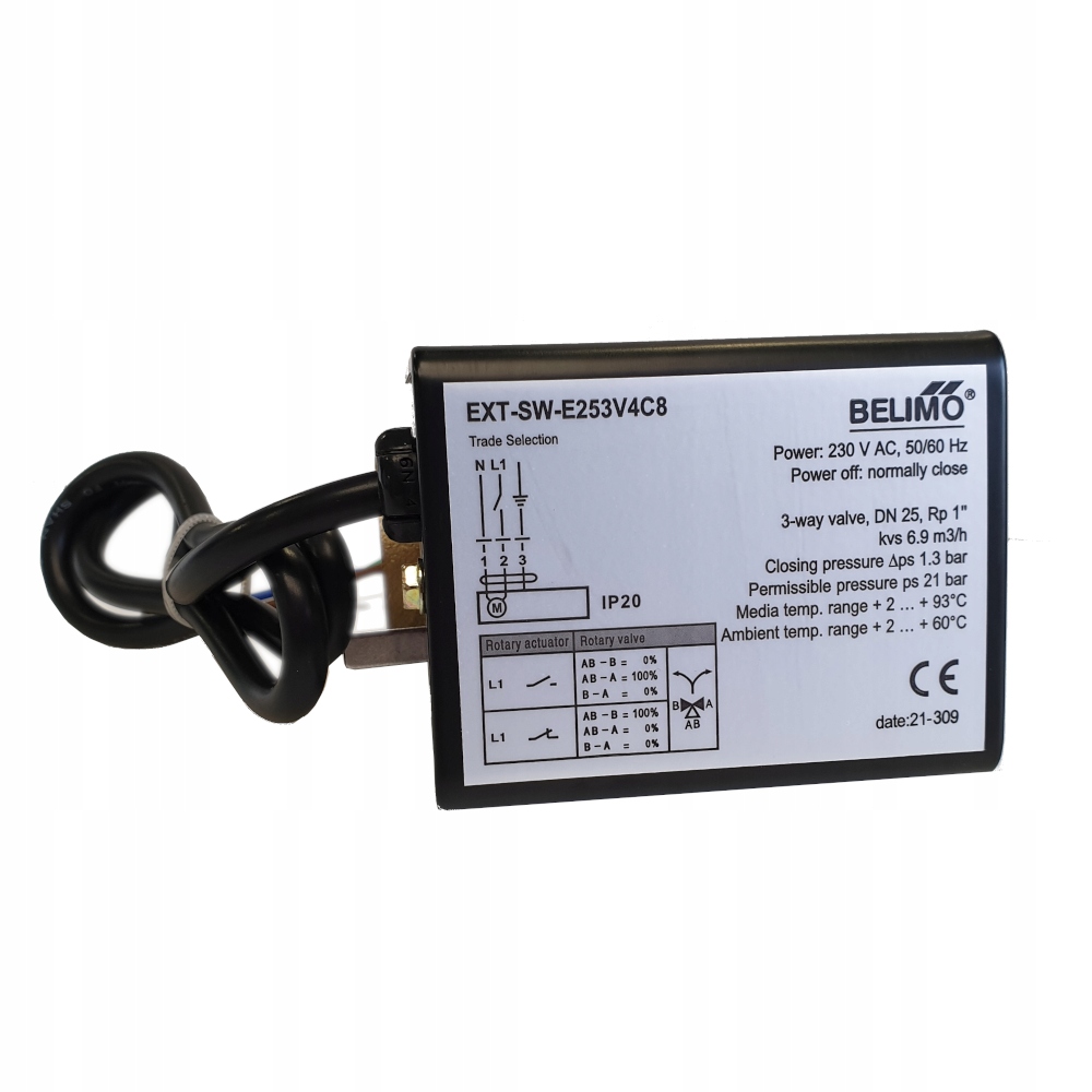 Zawór strefowy 3-drogowy Trójdrożny DN25 1" Model EXT-SW-E253V4C8