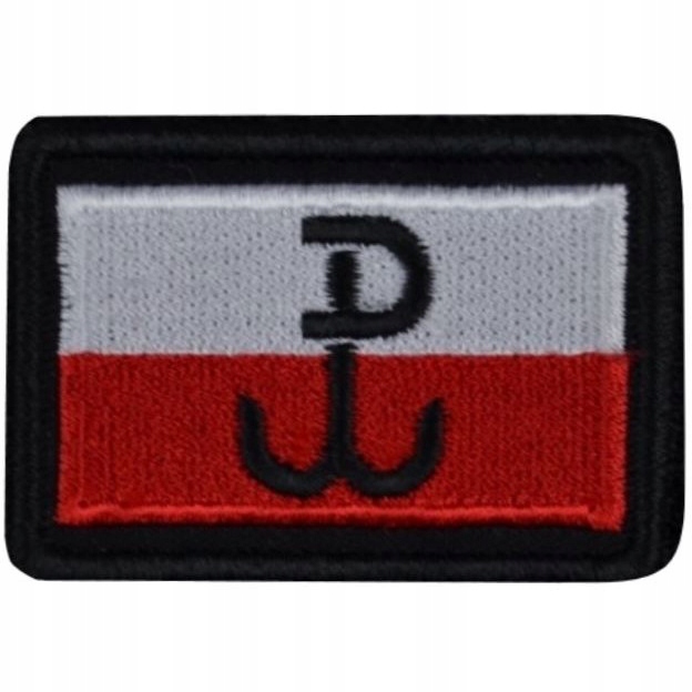 Haasta Naszywka haftowana na rzep Flaga Polski Polska Walcząca 3,8x5,6cm