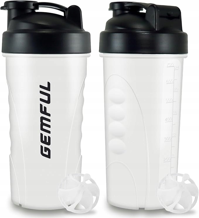 Shaker Gemful 750 ml biały 2 sztuki zestaw