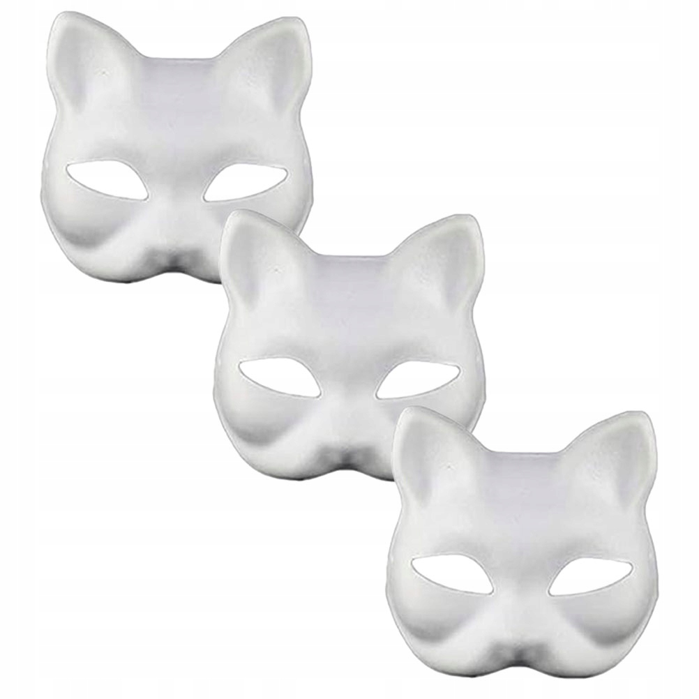 Zwykłe maski zwierzęce niepomalowane 3 szt