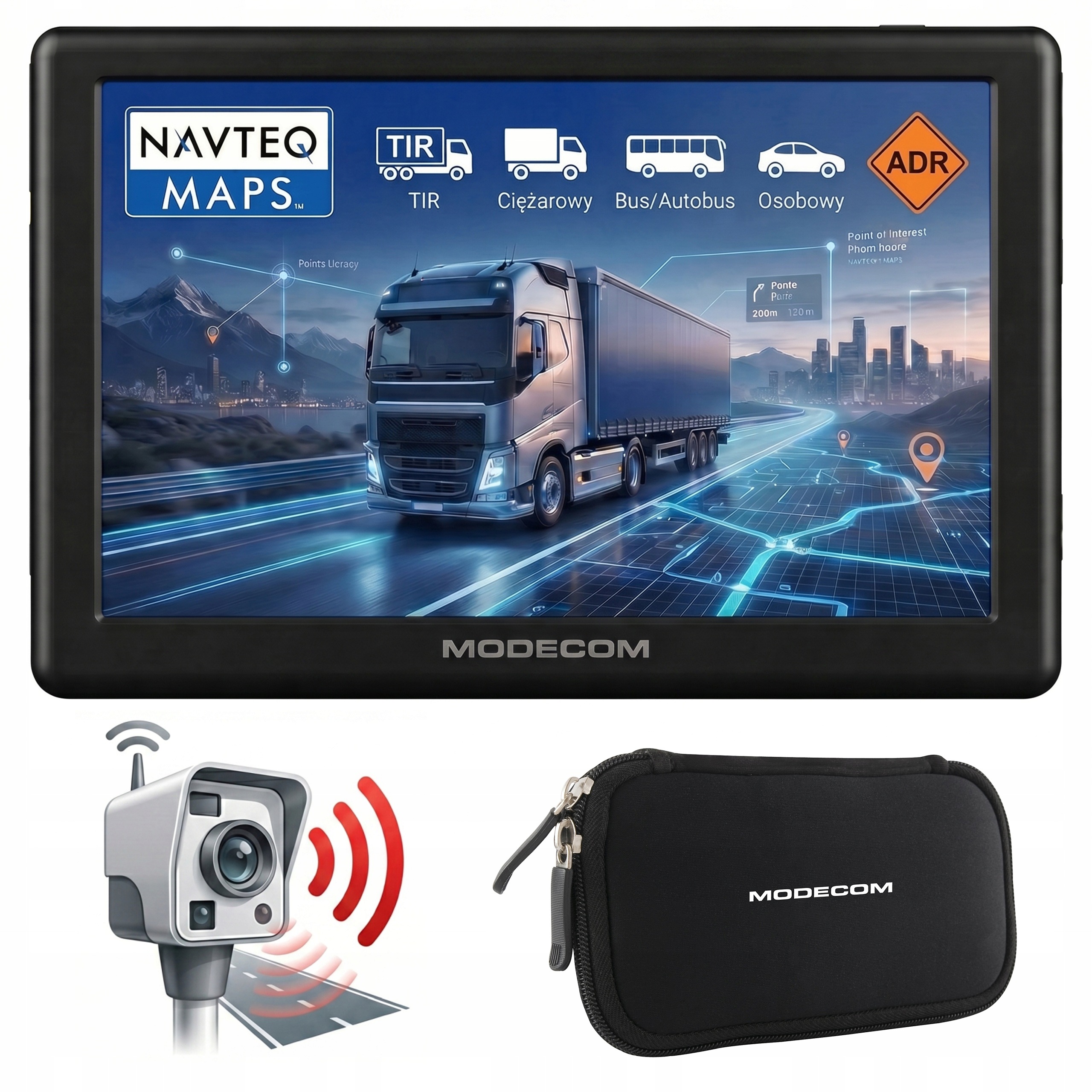 Navigační vůz Modecom CX 5.0 Truck Kamion Bus Pouzdro Fotoradary 2026