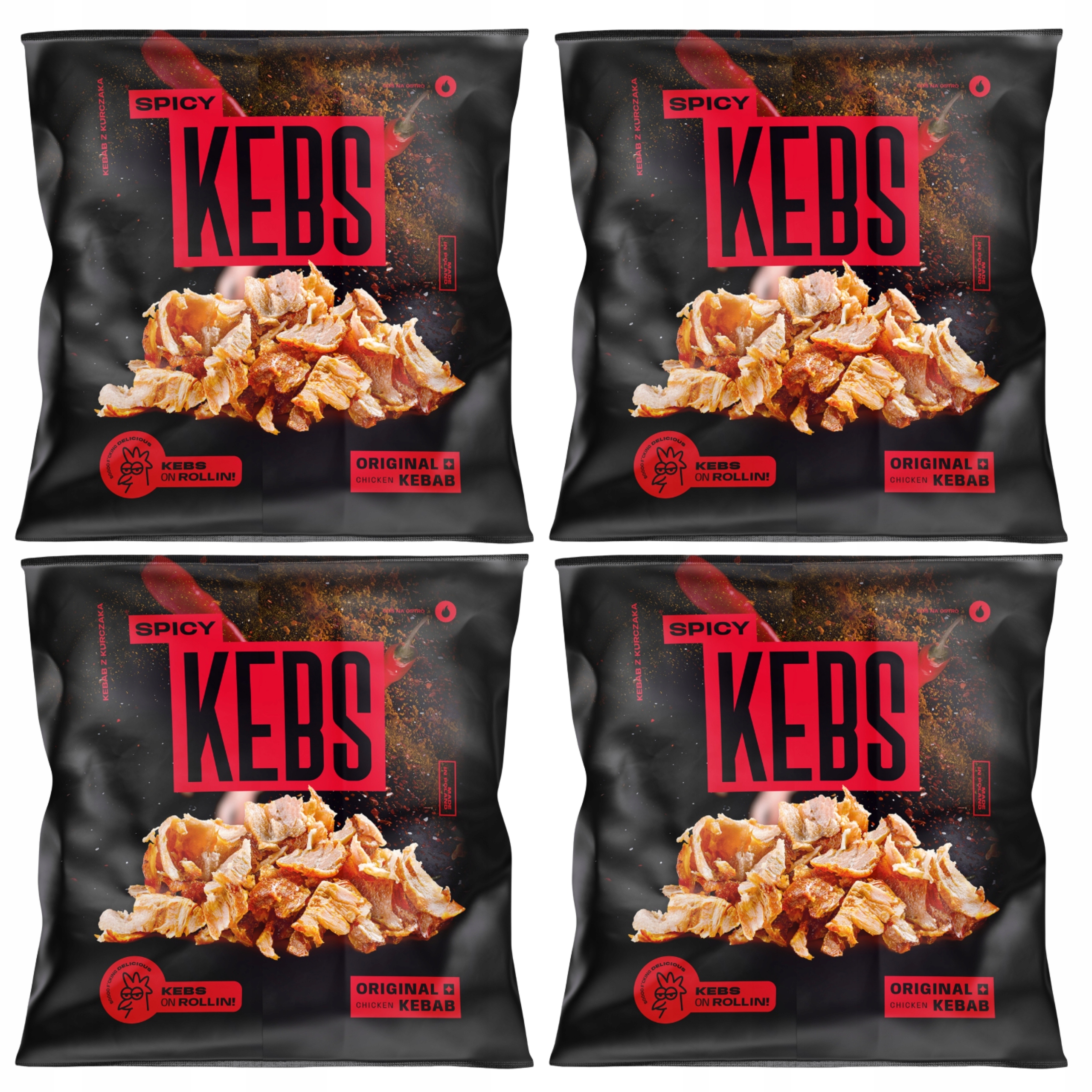 Kebab Spicy Ostry 155 g Mięso z uda kurczaka w 100 g produktu 4x650 g