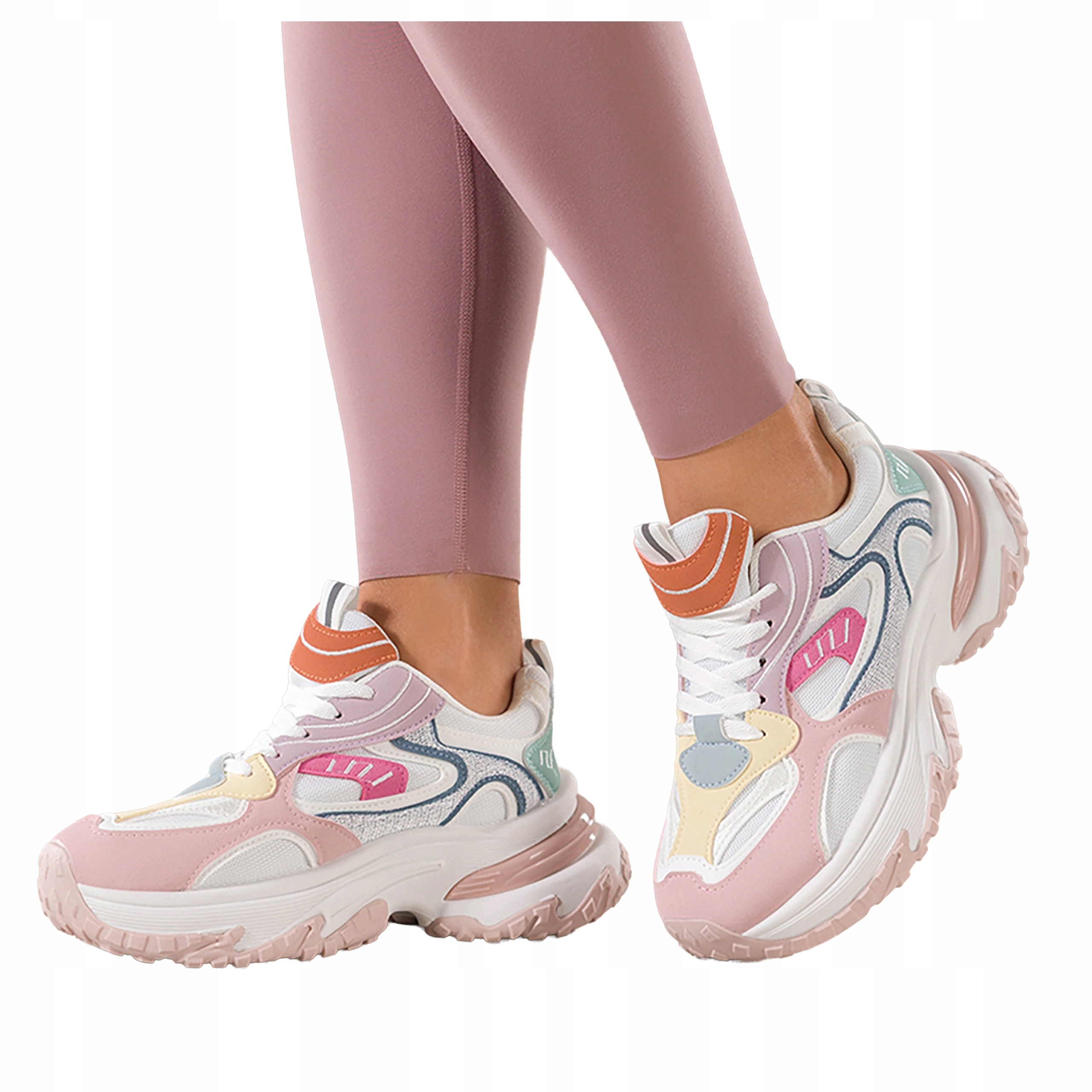 Sneakersy Vícebarevné Dámské Sportovní Na platformě Šněrovací vel. 38