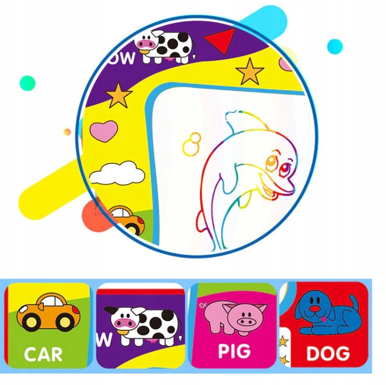 DUŻA MATA WODNA DO MALOWANIA RYSOWANIA DLA DZIECI PISAKI ZESTAW NA PREZENT Marka inna