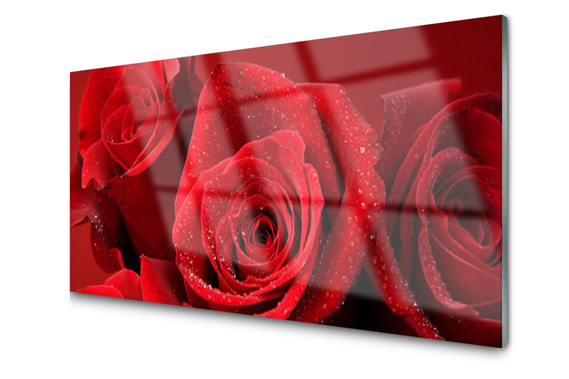

Panel szklany dekor Róże Kwiaty 120x60 + Klej