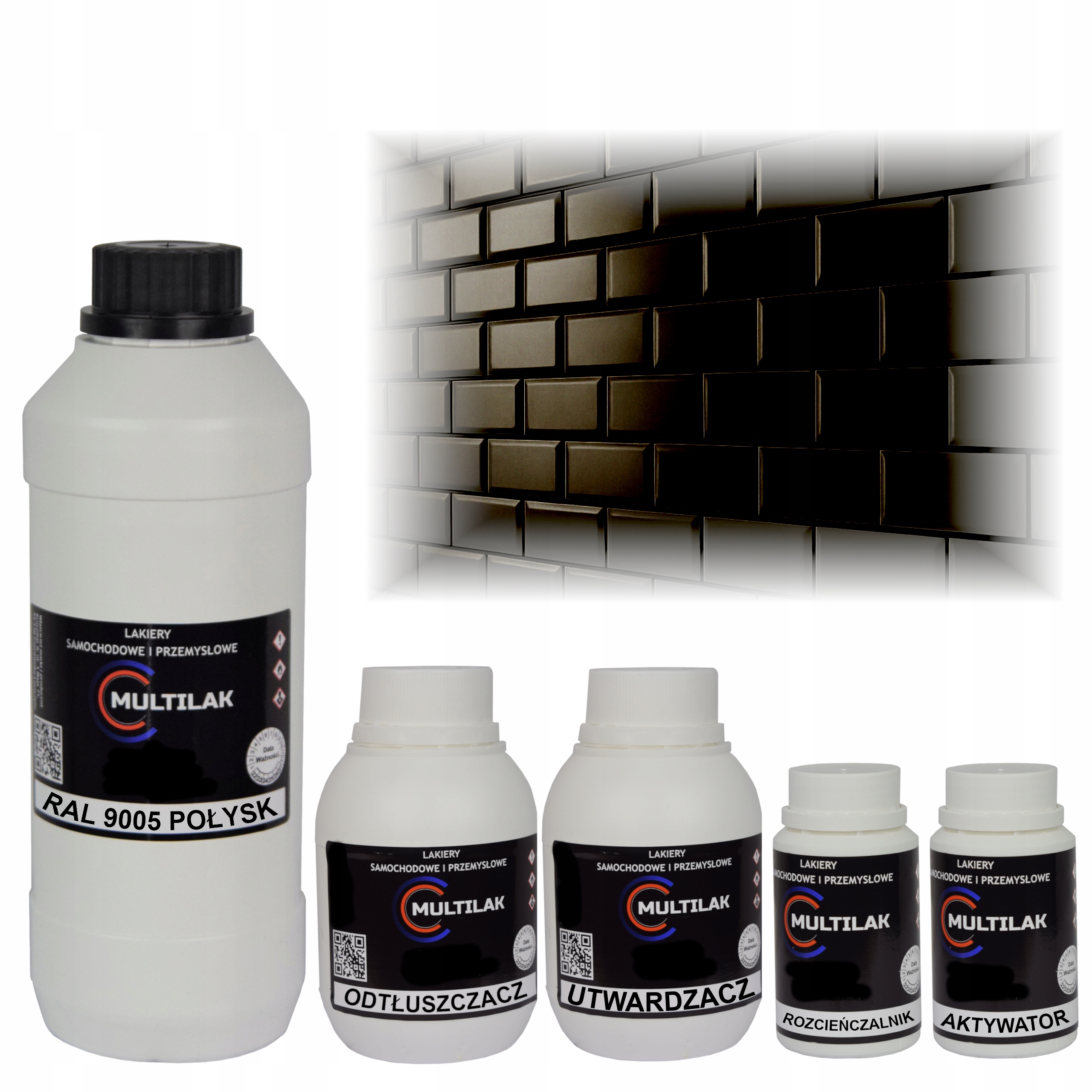 Lak farba Ral 9005 na glazúru dlaždíc a dlaždíc na valček, štetec 1L Lesk