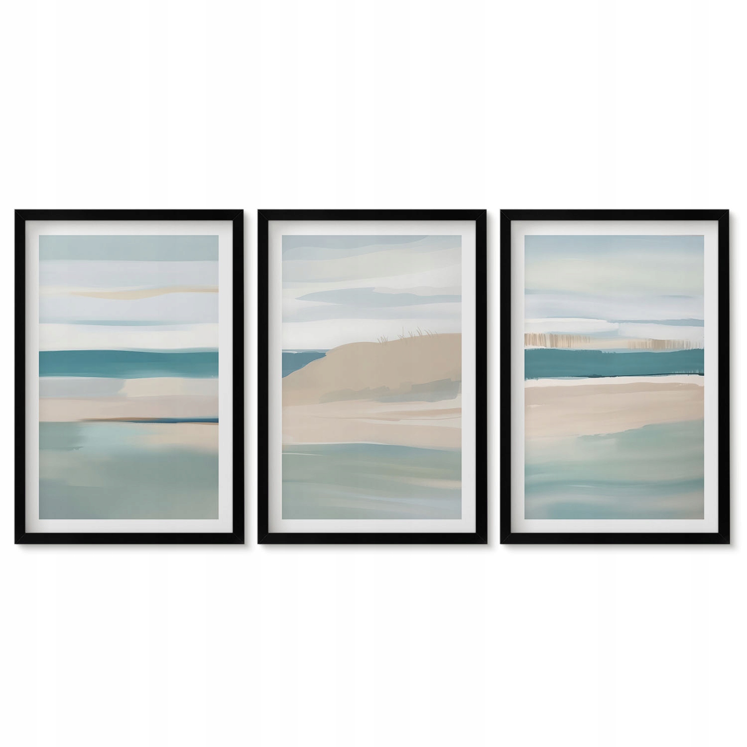 Moderní obrazy do ložnice Triptych Abstraktní modré krajiny