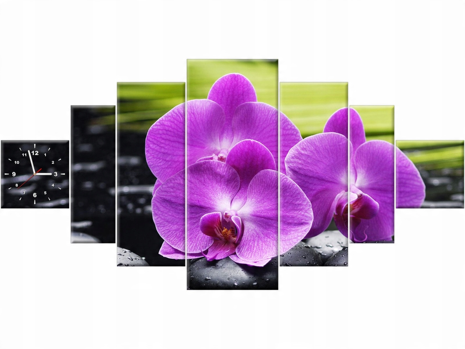 

Zegar ścienny 200x100 Storczyk Kamienie Spa Róż
