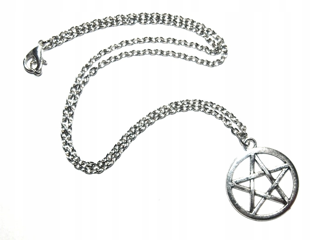 Naszyjnik Pentagram srebrny Amulet Gwiazda 2,5cm