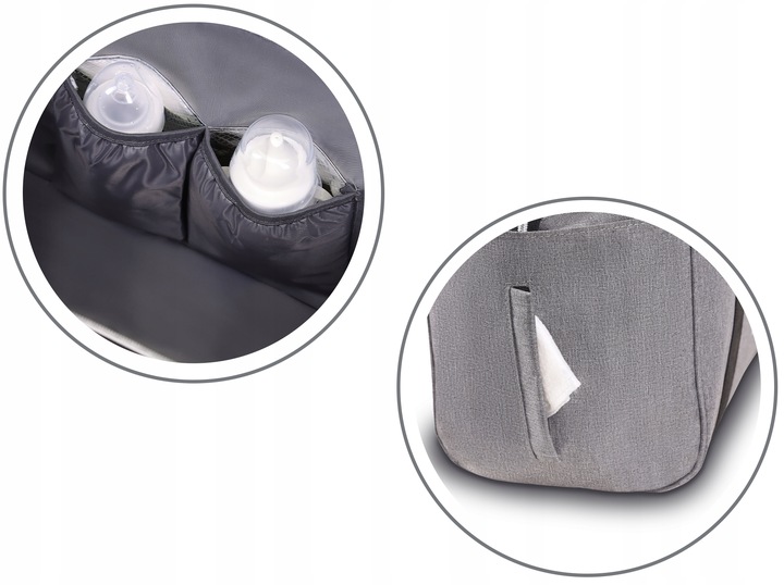 UNIWERSALNA TORBA DO WÓZKA Dla Mamy i Taty ORGANIZER Duża MOMMY BAG LIONELO Wysokość 35 cm