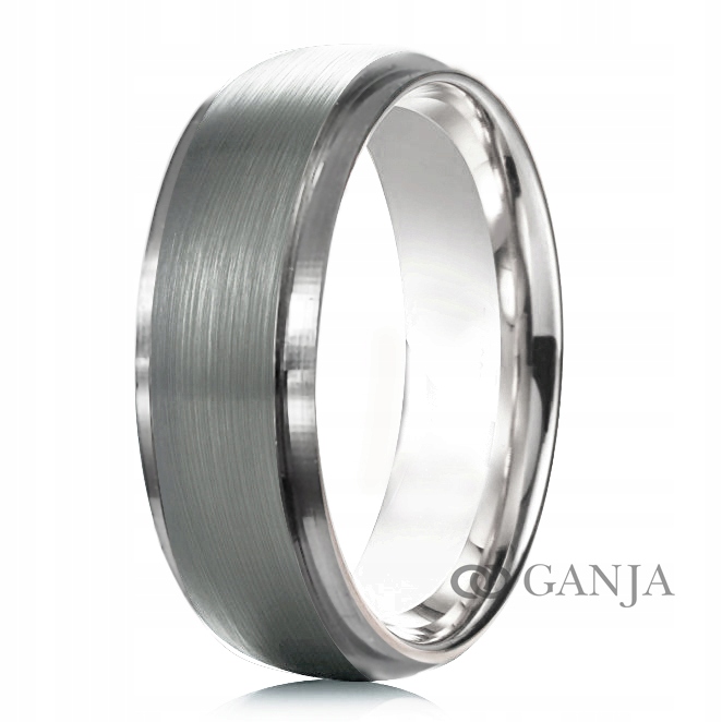 Obrączka tytanowa półokrągła szer. 6mm wzór BT49