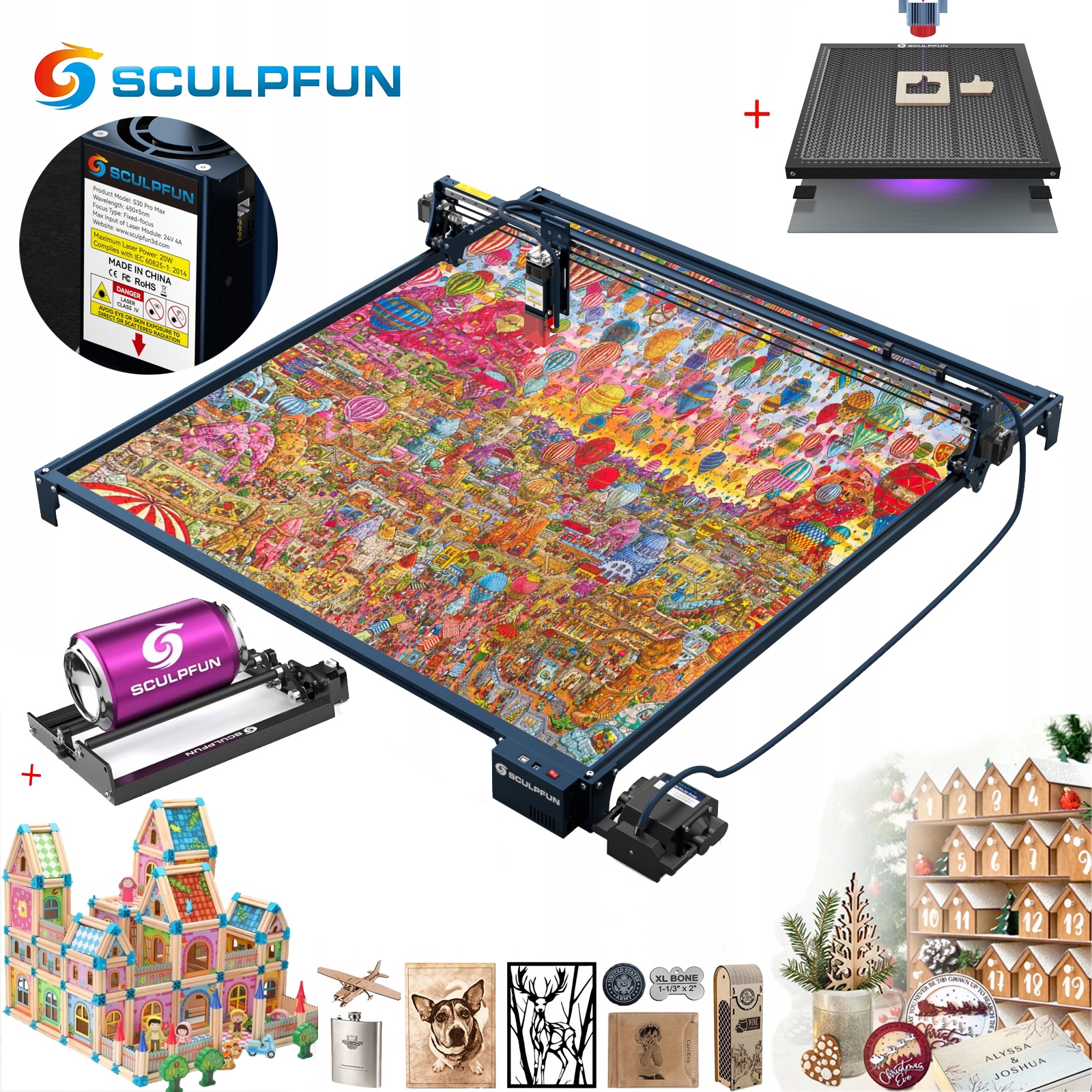

Grawer laserowy Sculpfun S30 Pro 935mm*905mm+PD+RO