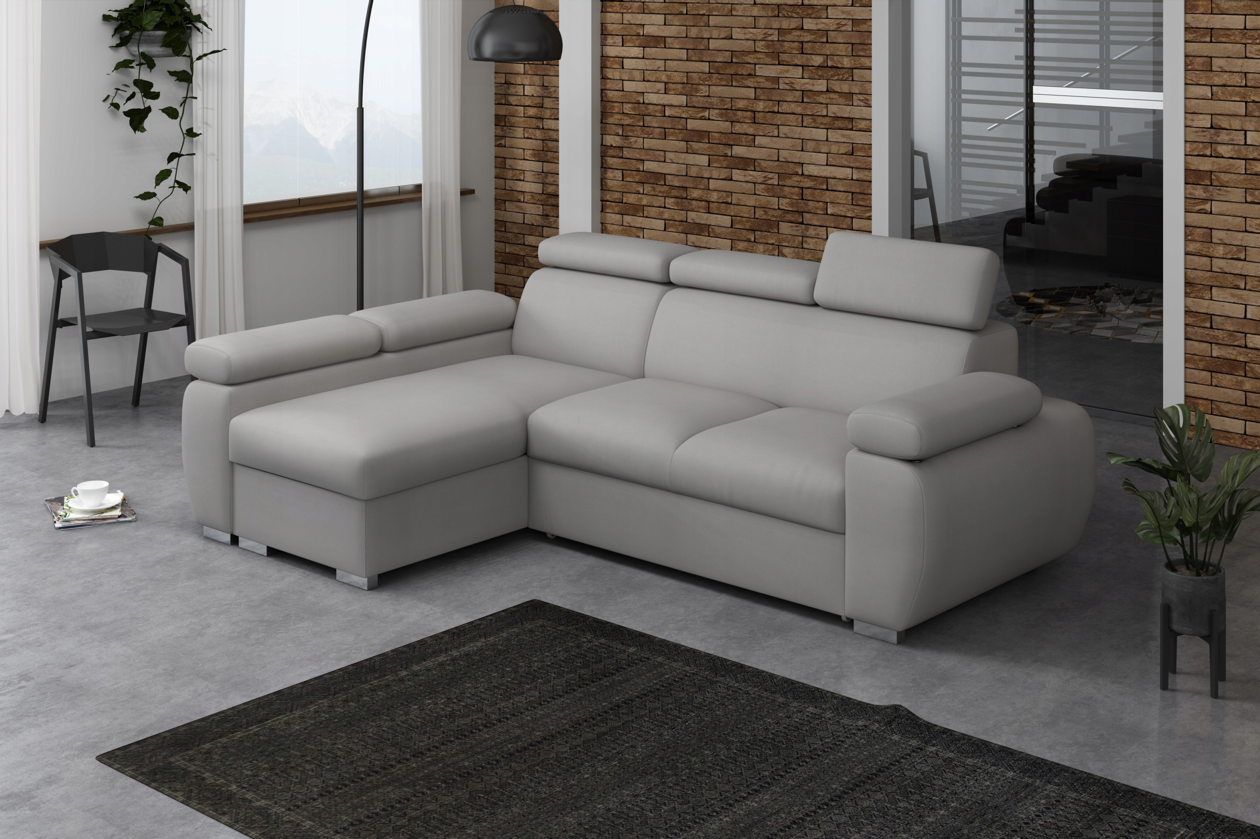 narożnik PORTLAND I kanapa narożna z zagłówkami Szerokość mebla 255 cm