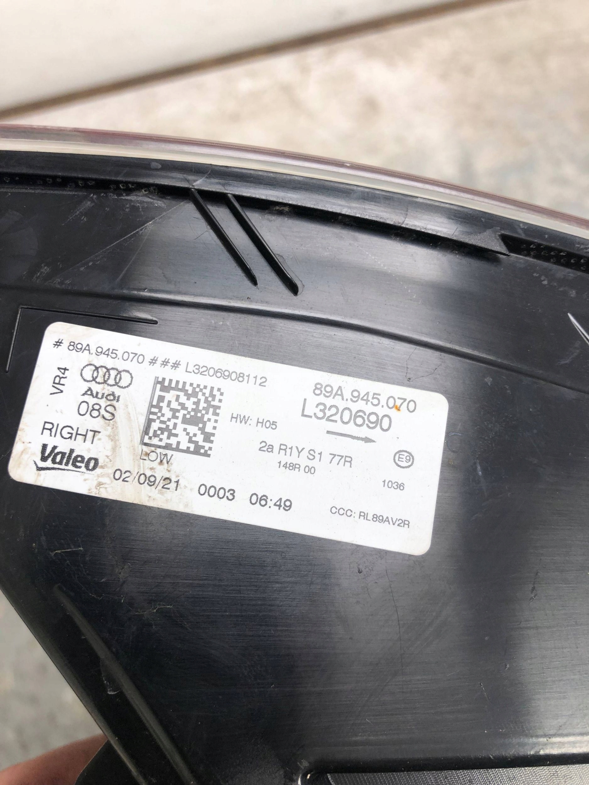 light right rear part AUDI Q4 E-TRON 89A945070