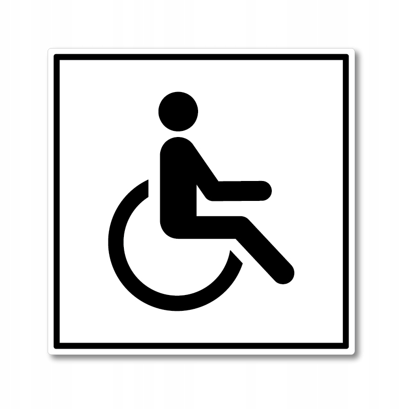 Naklejka Wózek inwalidzki Inwalida CZARNA 20cm