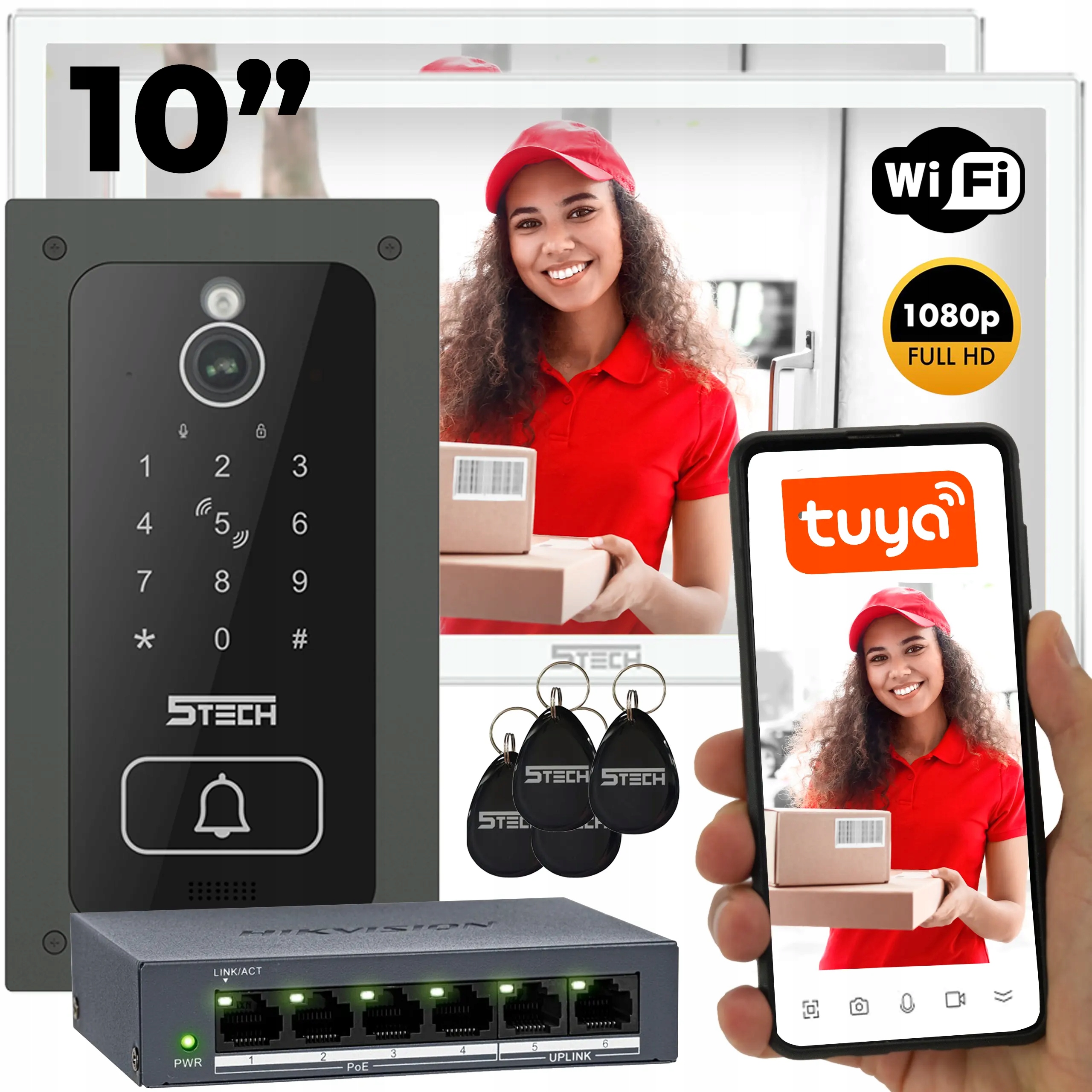 Wideodomofon IP 5Tech Vermis Plus – monitor w kolorze szarym