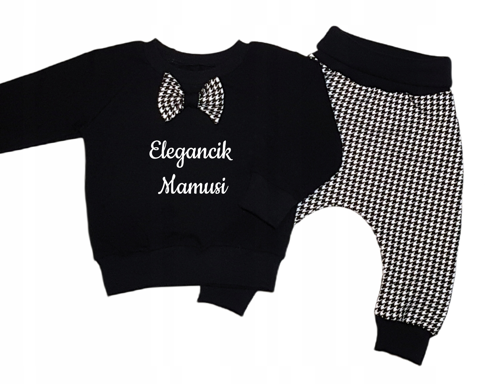 

Dres Elegancik Mamusi bluza + spodnie w pepitkę 86