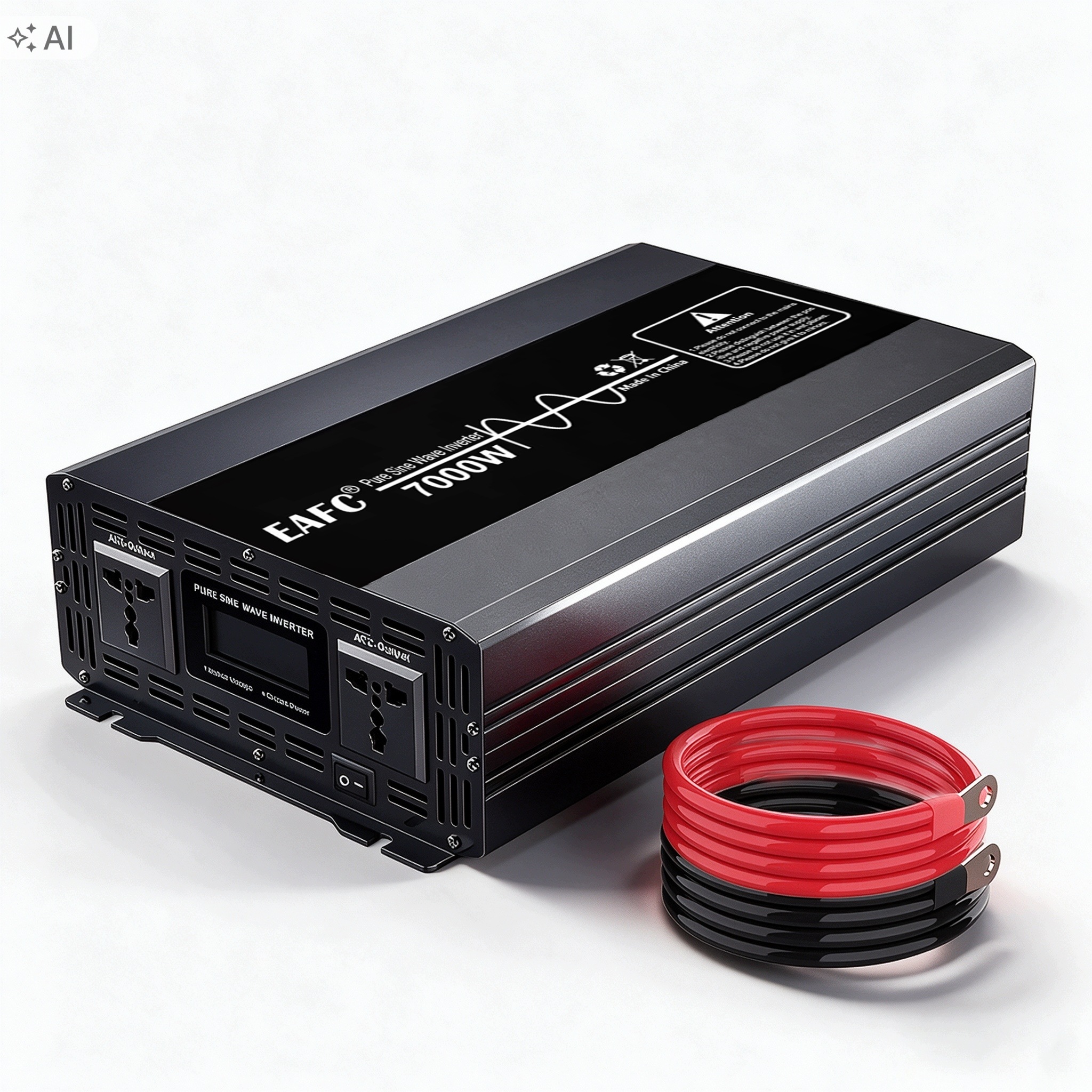 Měnič napětí 12V 230V 7000W čistá sinusoida se dvěma Ac zásuvkami