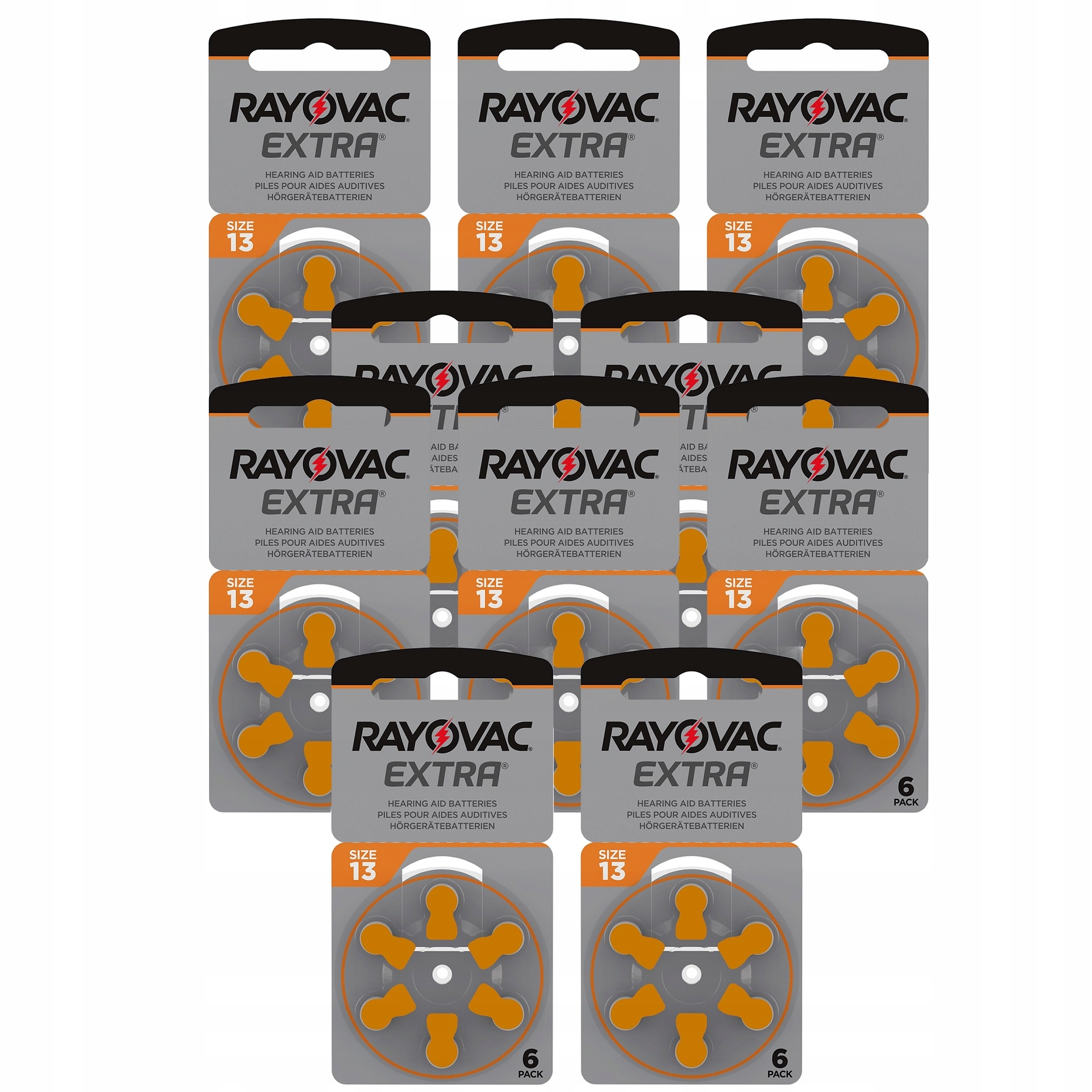 

Rayovac 60x Baterie Słuchowe 13 Mf PR48 ZincAir