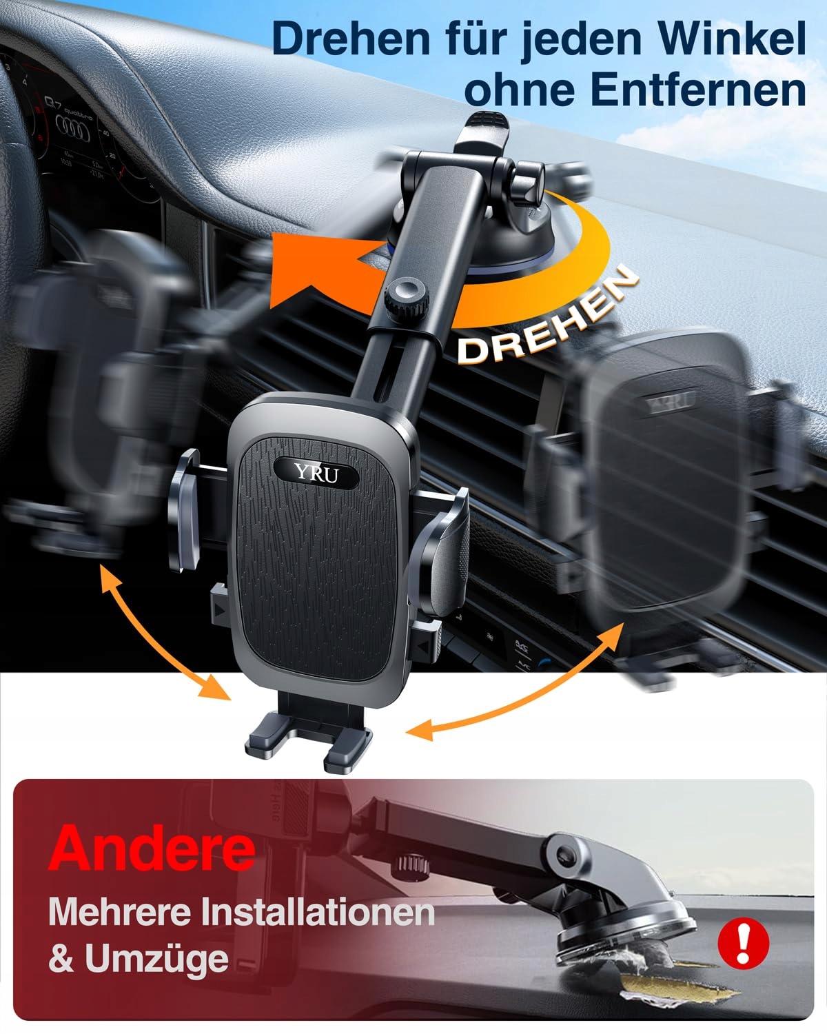 SPC Universal Car Mount for iPhone 16 Pro, 15, Samsung S25 Ultra — miniatura 2