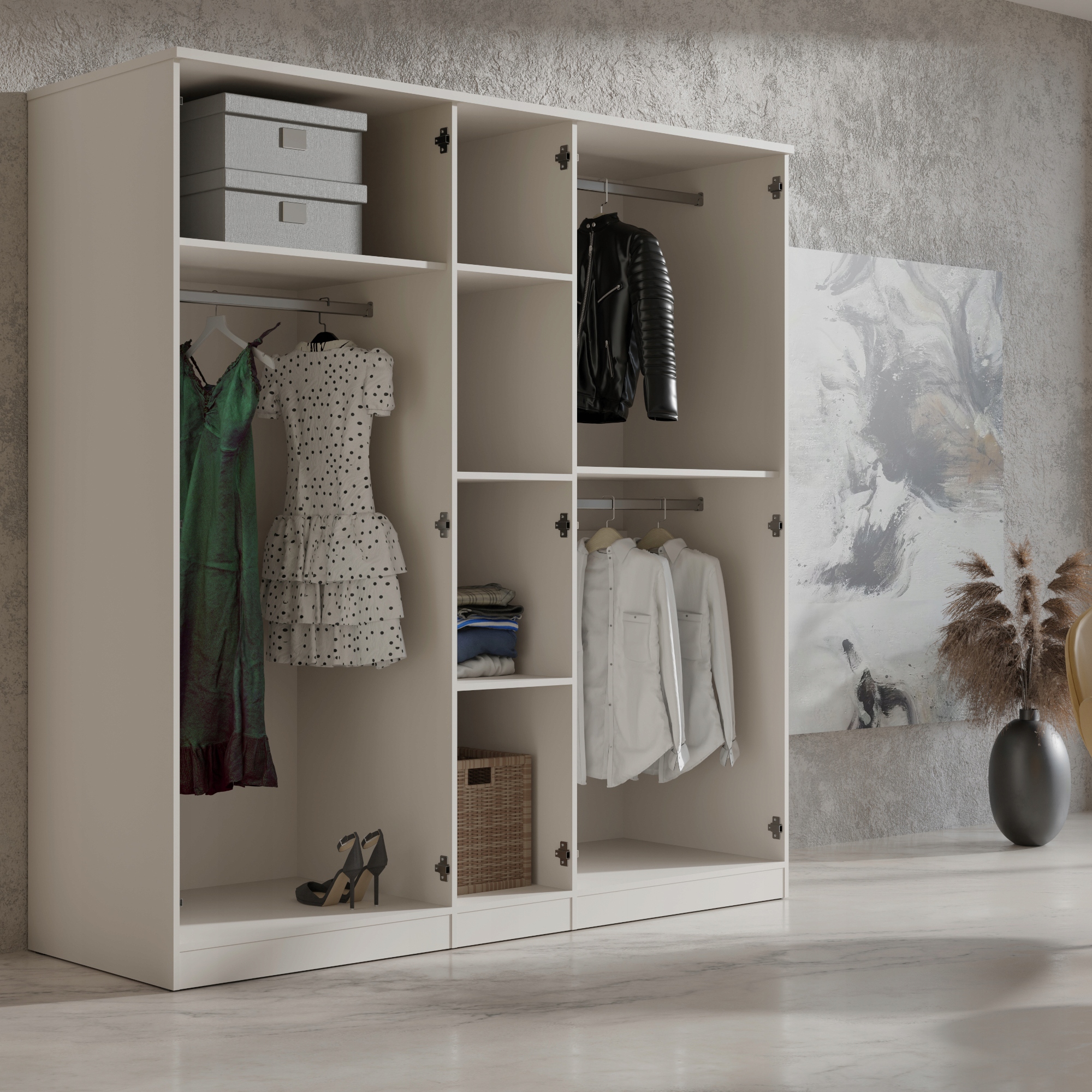 Szafa uchylna z lustrem Monza 5D 200 Kaszmir