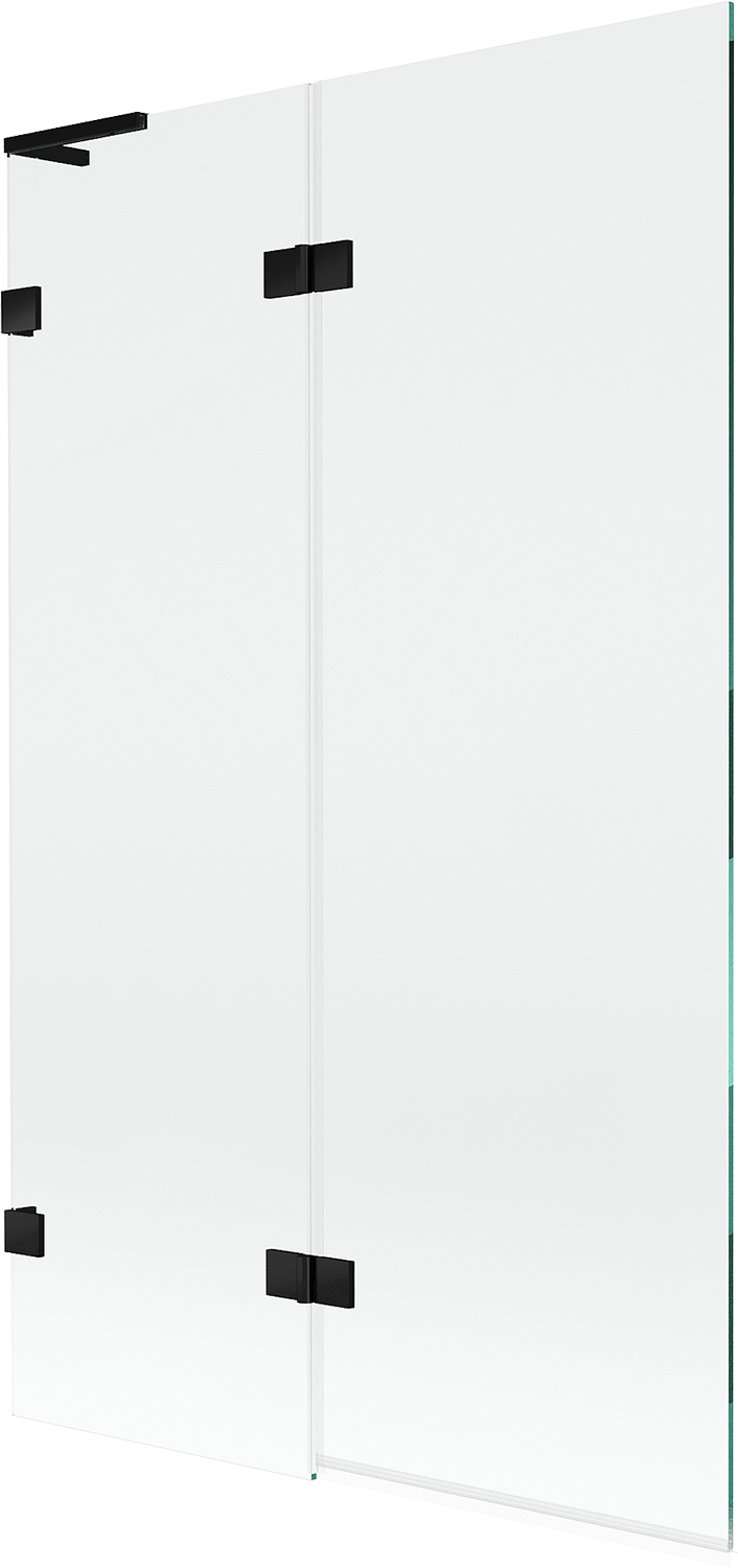 Mexen Lunar L vanová zástěna 2-dílná levá 110 x 150 cm, transparentní, čern