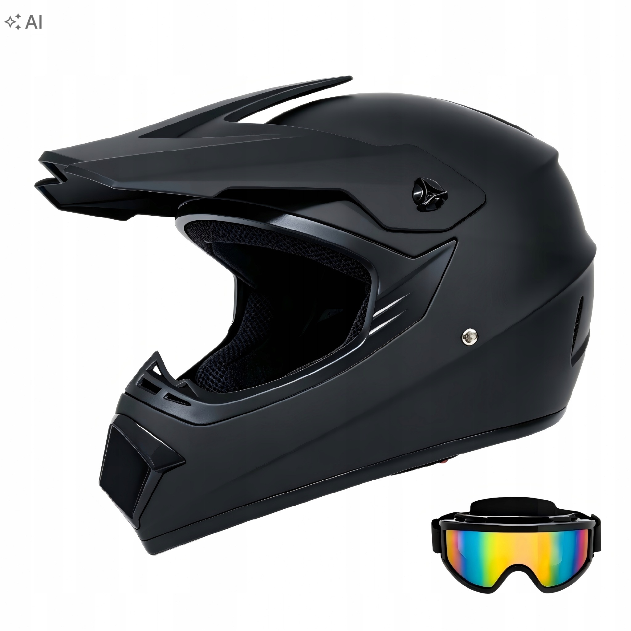 Motocyklová Přilba Crossová Přilba Lehká Enduro Brýle Velikost XL (59-60 cm)