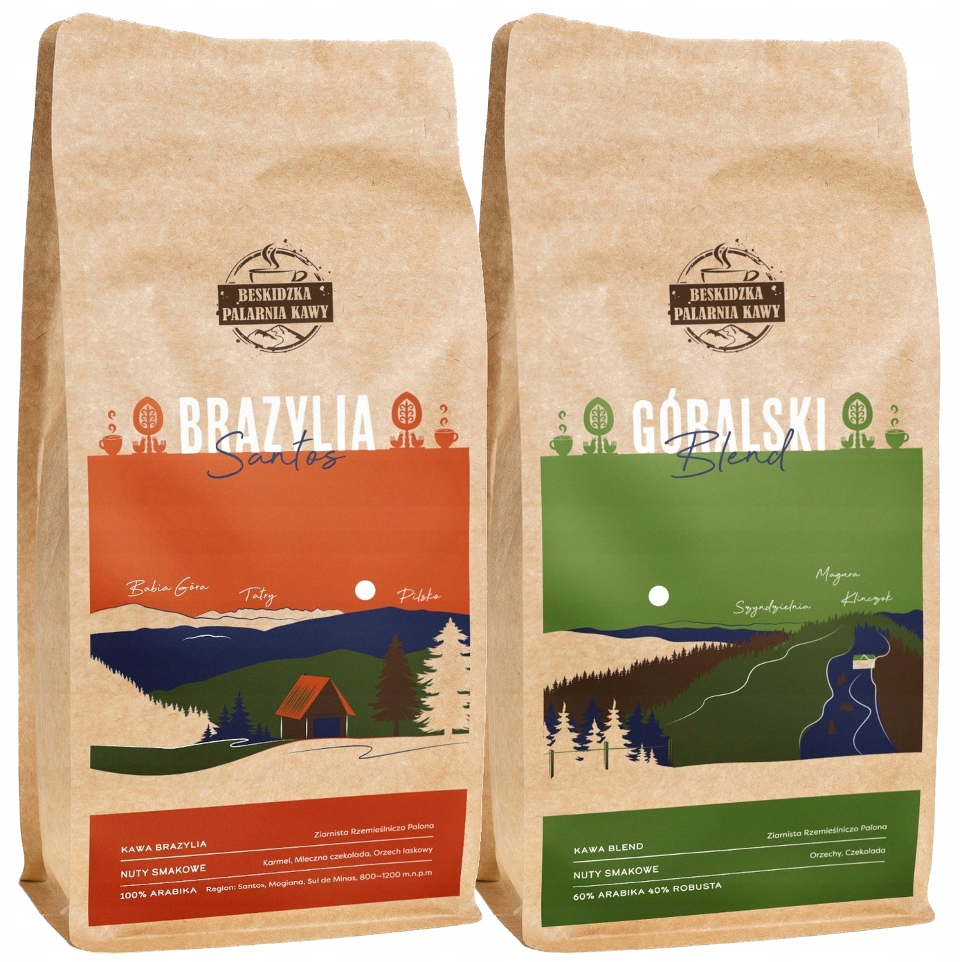 Levně Čerstvě Pražená Káva Zrnková Brazílie Santos 1 Kg Horský Blend 1 Kg