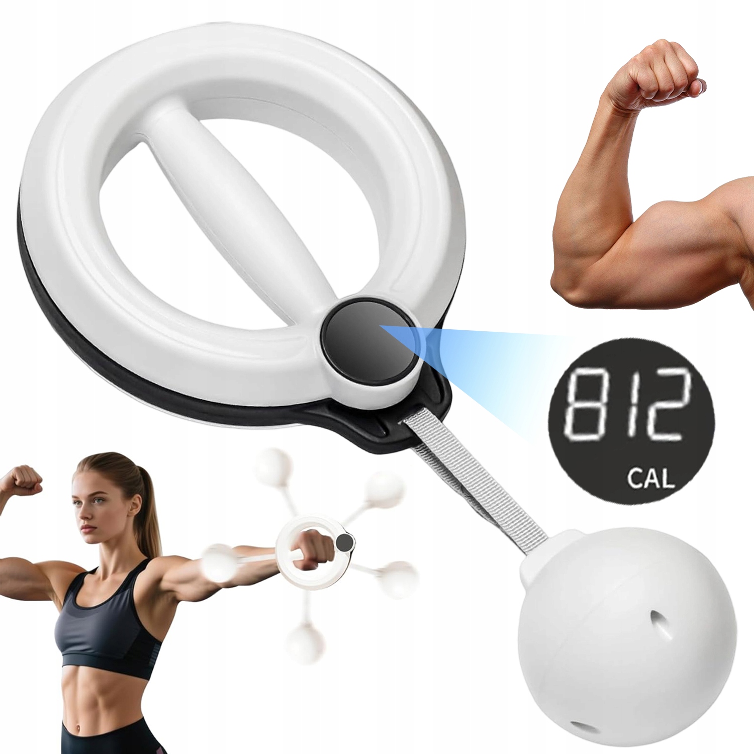 Trener Ramion Z Uchwytem Ergonomicznym Obrotowy 360° Do Ćwiczeń Fitness