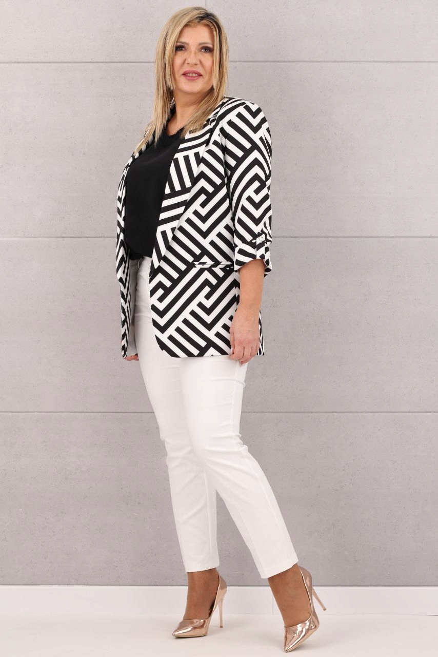 ŻAKIET MARYNARKA DŁUGA ELEGANCKA WZÓR POLSKI PRODUCENT ROZMIARY Kolor biały