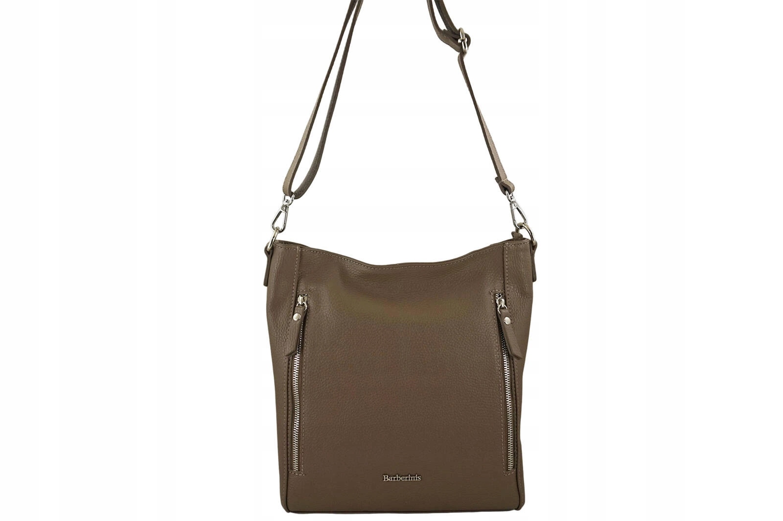 Praktická kožená kabelka přes rameno béžová tmavá