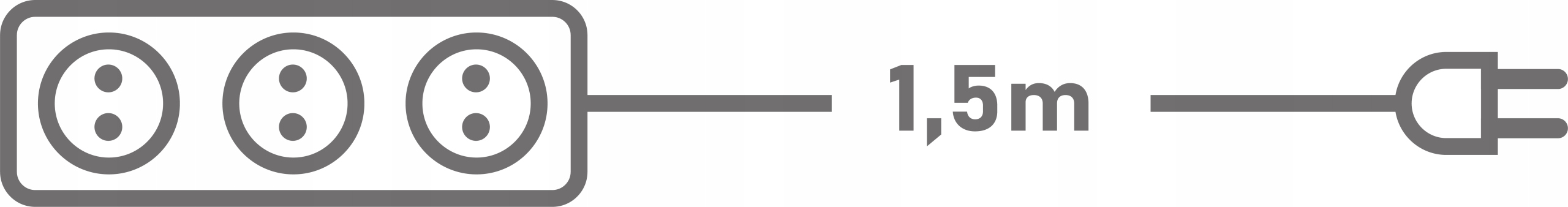 LISTWA ZASILAJĄCA PRZEPIĘCIOWA LIBOX 5 GNIAZD 1,5m Długość przewodu 1.5 m