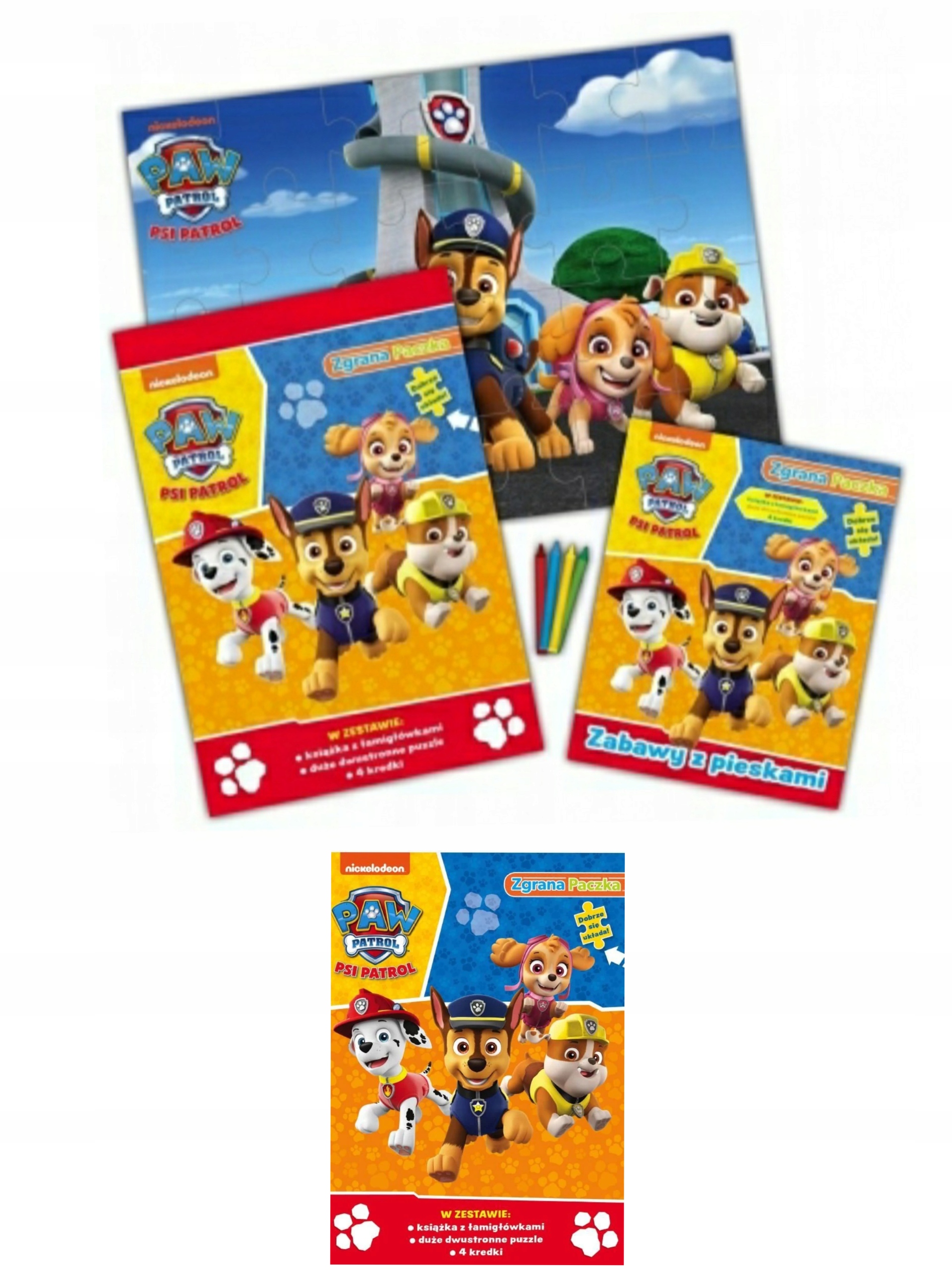 

24 Puzzle Dwustronne Kredki Psi Patrol Książka