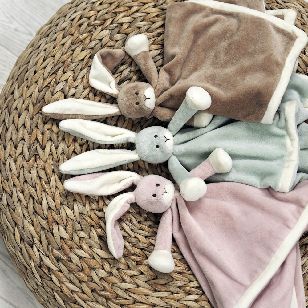 Kocyk przytulanka dla niemowląt Pluszak Królik maskotka Diinglisar róż 35cm Wiek dziecka 0 +