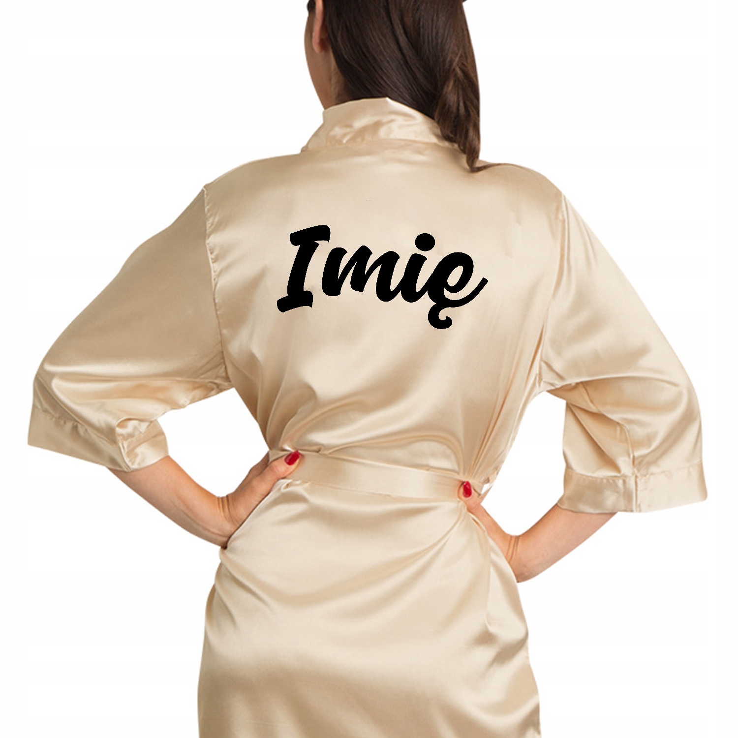 Szlafrok Satynowy Złoty Personalizowane Imię Różne