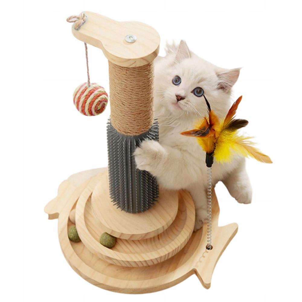 Levně Drapak Hračka Pro Kočky Koťátko Míčky Na Hraní Škrabací Sloupek