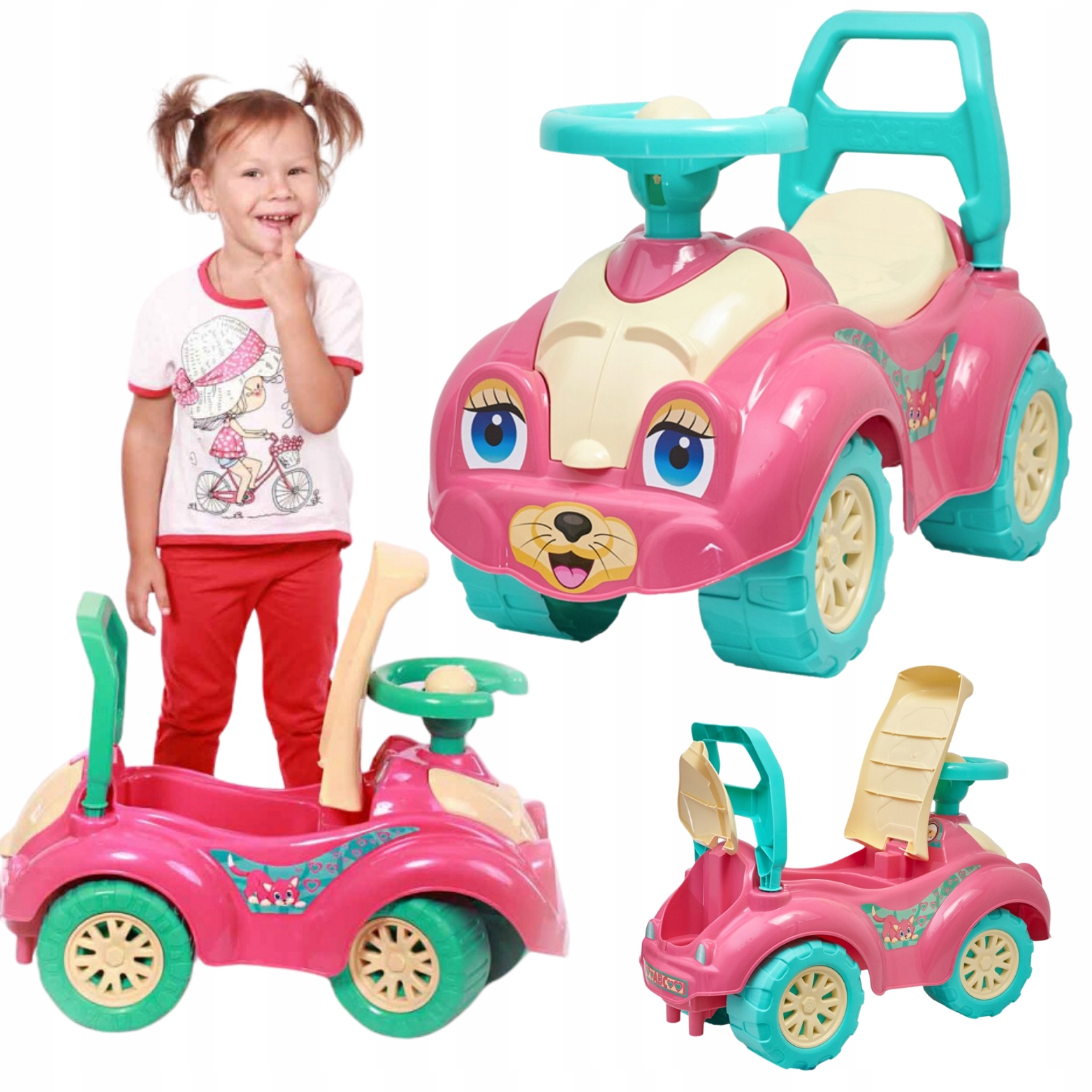 Jeździk Chodzik Kotek Dla Dziecka Pchacz Zabawka Dla Malucha