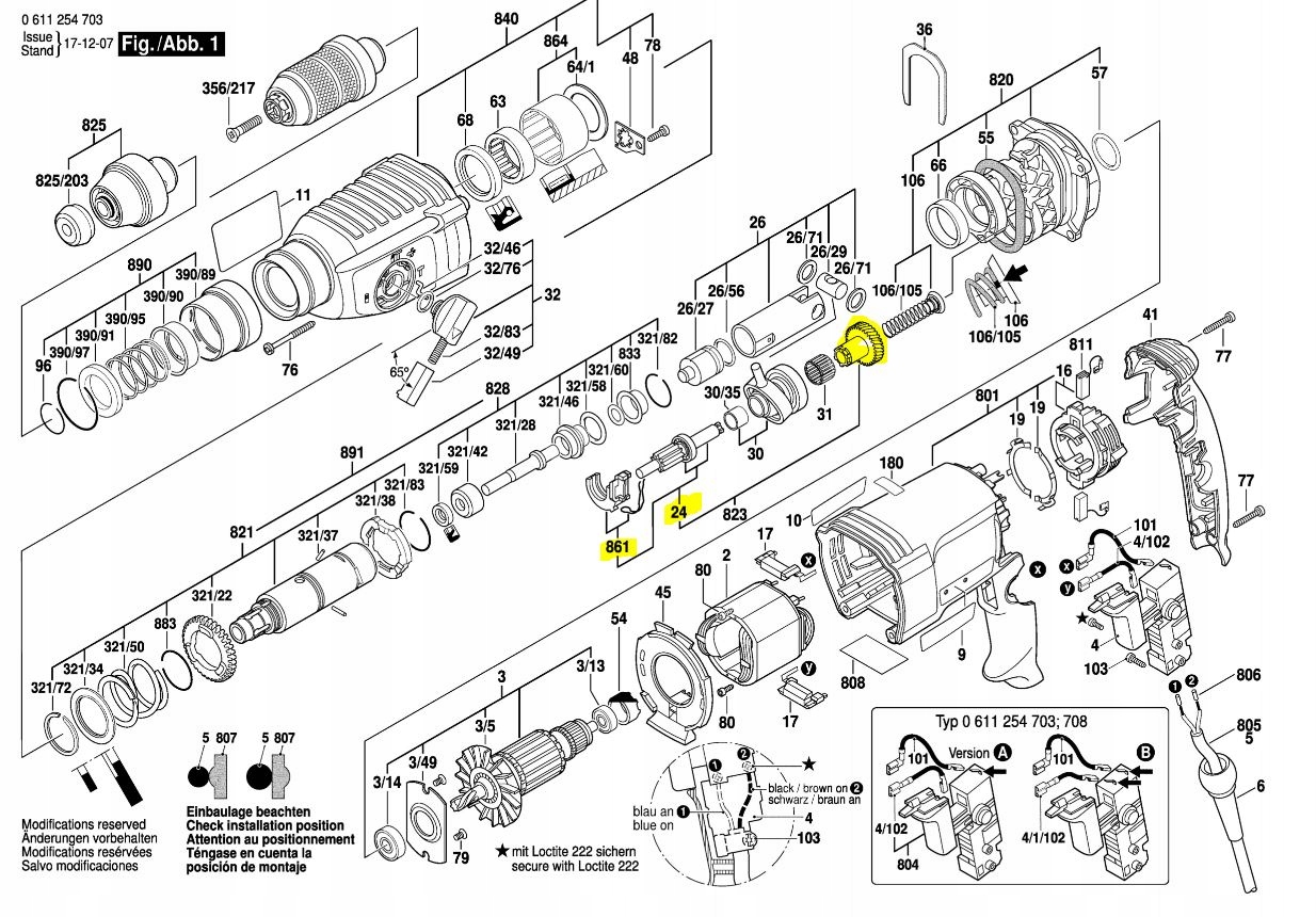 Wałek napędowy zębaty koło zębate do BOSCH GBH 2-26 DRE DFR GBH 2400 2600 Kod producenta 10-024