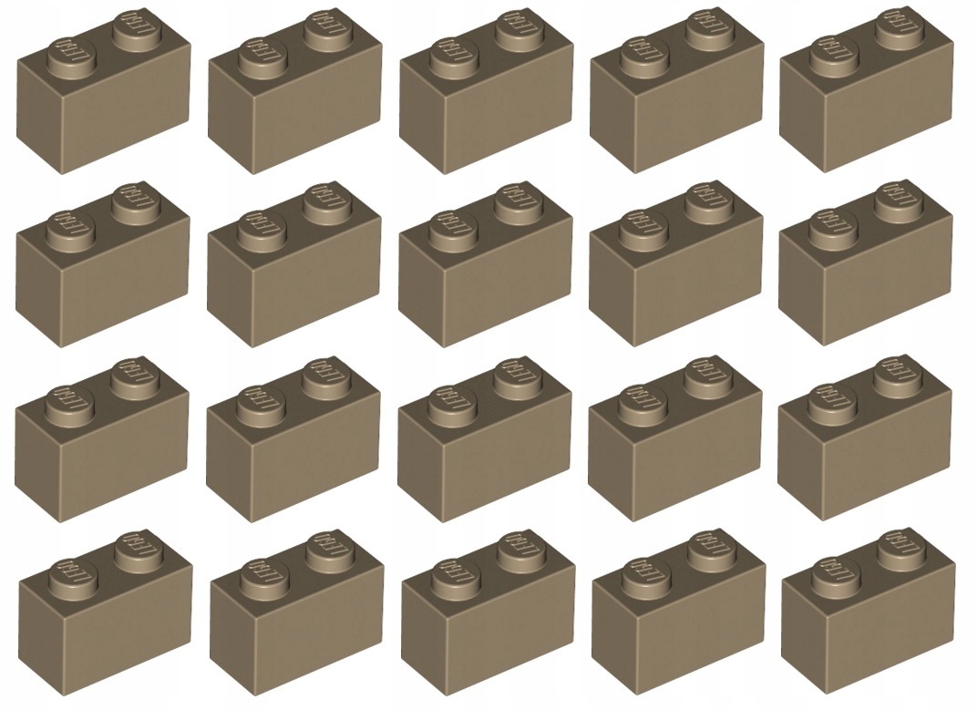 

Lego cegła 1x2 ciemno piaskowa 20 szt. 3004 Nowa