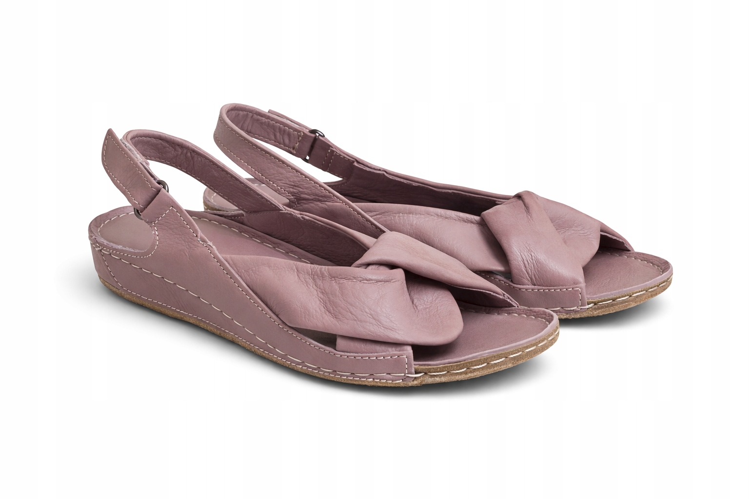 Andrea Conti Dámské Kožené Sandály Na Podpatku, Růžové, Velikost 42 6CA