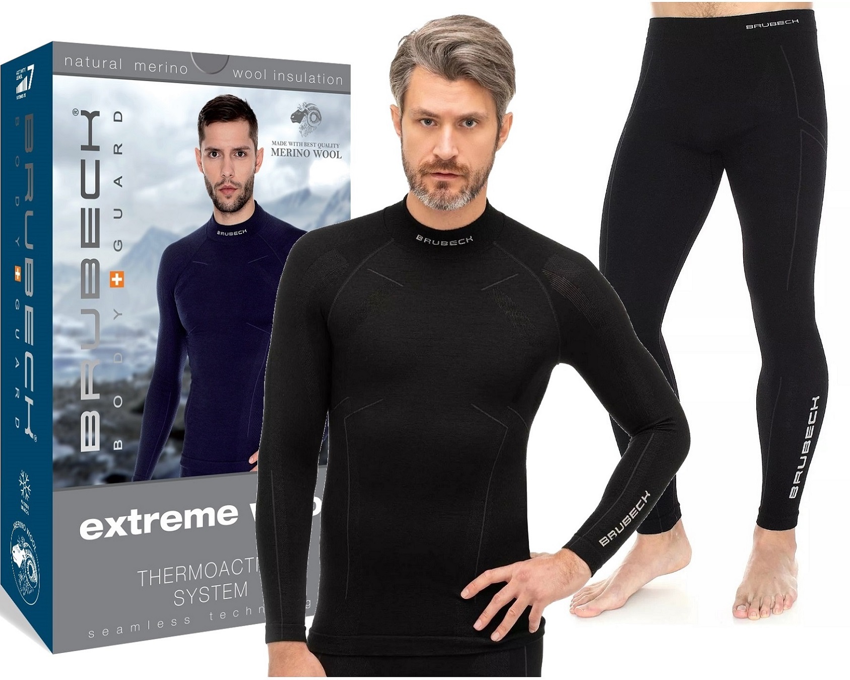 Brubeck Bielizna Termoaktywna Z Wełny Merino Do Turystyki Górskiej 2XL
