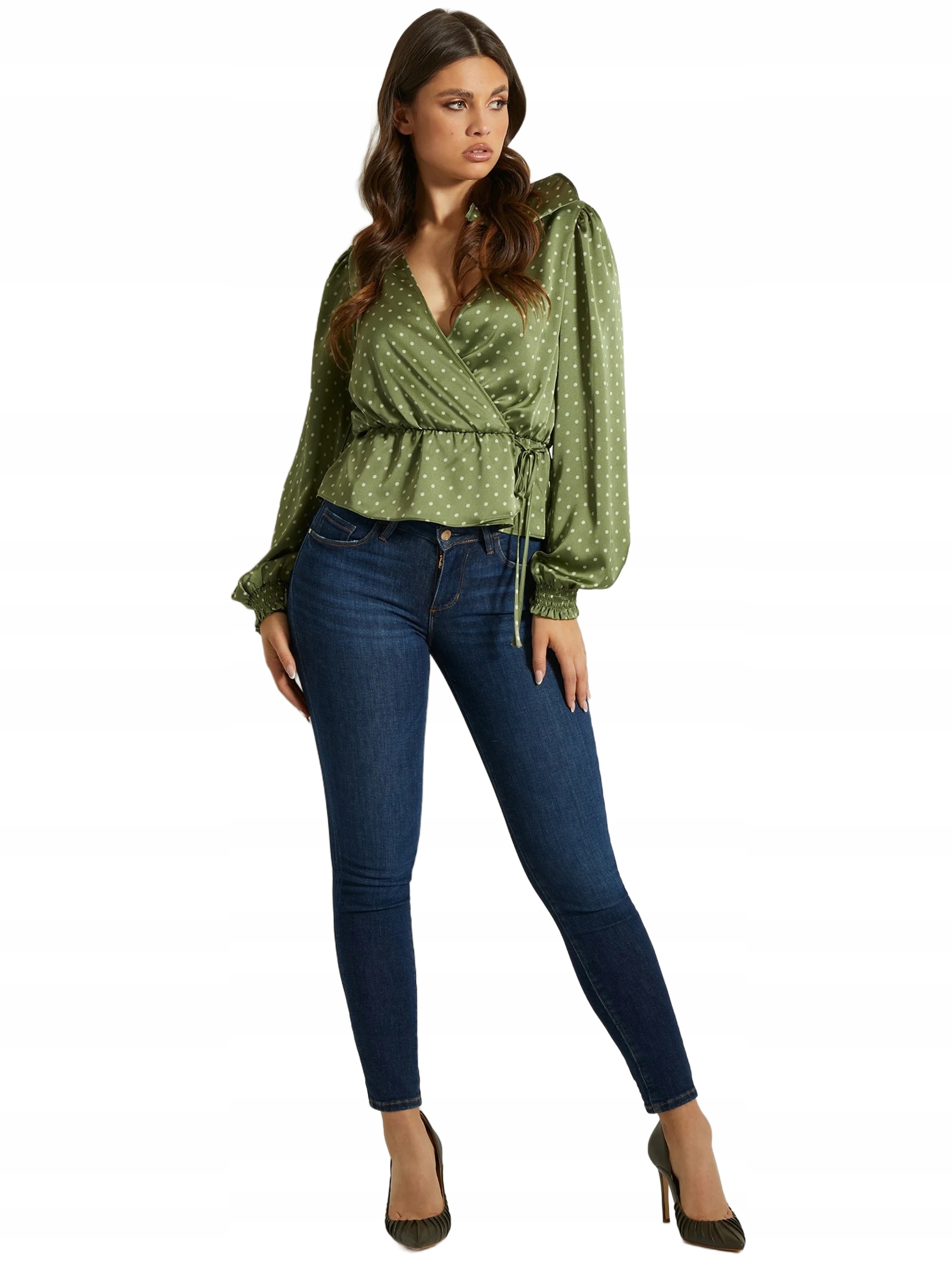 Guess Dámské Džíny Úzké Nohavice Modré S Oděrkami, Střední Stav 26/30 Gga