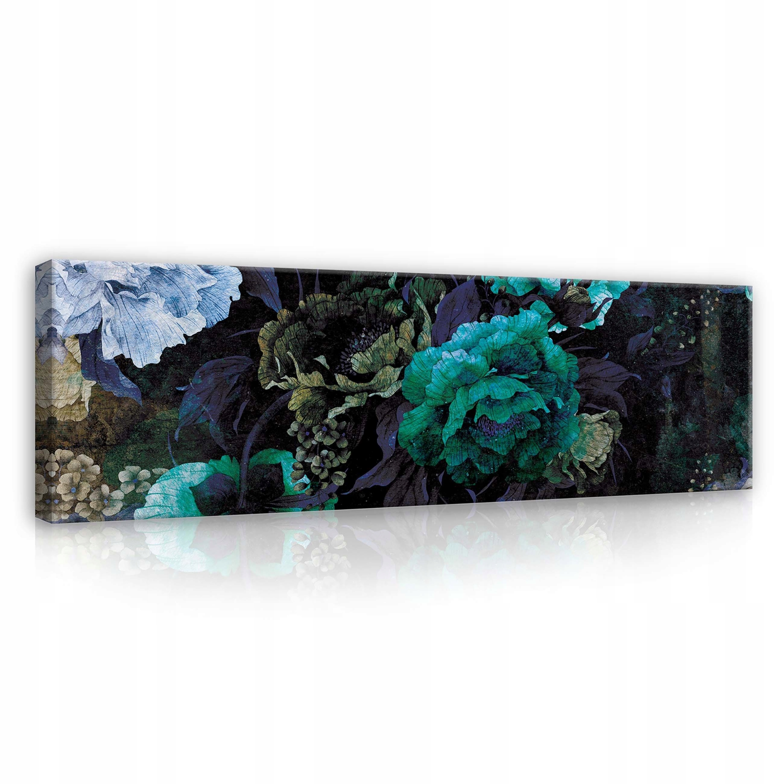 Obraz 145x45 Tmavé květiny dramatické luxusní vintage botanické kytice