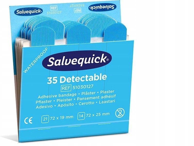 

Plastry wykrywalne Salvequick Blue Cederroth